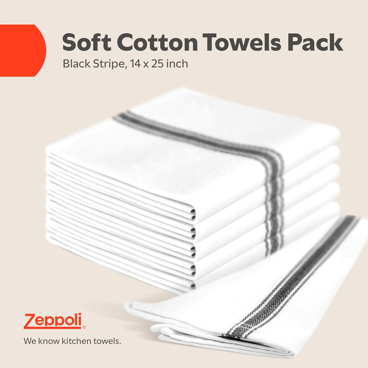 Classic Dish Towels - 15 Pack - 14" by 25" - 100% Cotton Kitchen Towels - Reusable Bulk Cleaning Cloths - Blue Hand Towels - Super Absorbent - Machine Washable