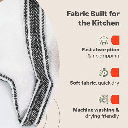 Classic Dish Towels - 15 Pack - 14" by 25" - 100% Cotton Kitchen Towels - Reusable Bulk Cleaning Cloths - Blue Hand Towels - Super Absorbent - Machine Washable