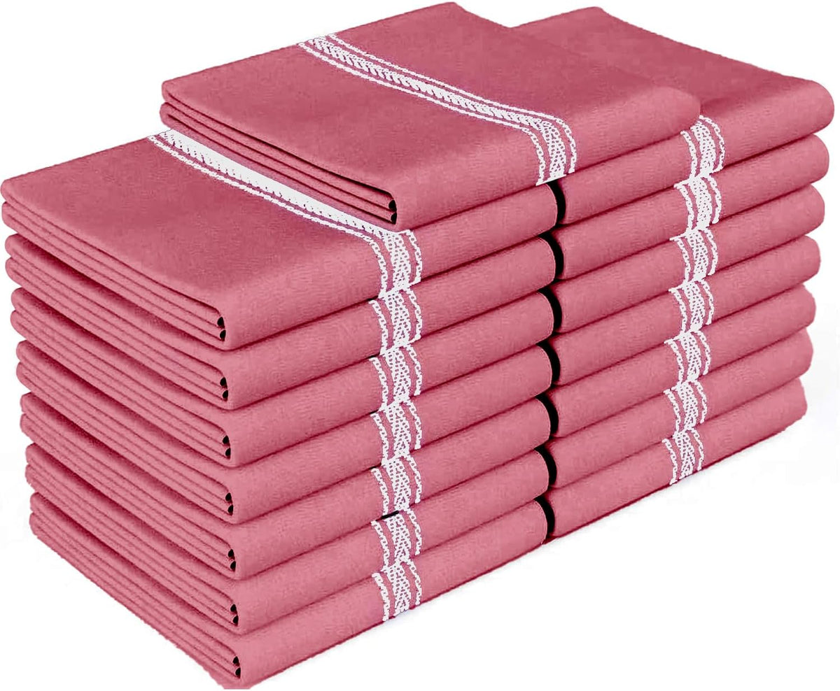 Classic Dish Towels - 15 Pack - 14" by 25" - 100% Cotton Kitchen Towels - Reusable Bulk Cleaning Cloths - Blue Hand Towels - Super Absorbent - Machine Washable