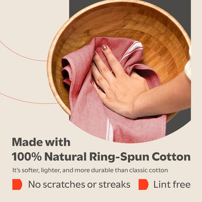 Classic Dish Towels - 15 Pack - 14" by 25" - 100% Cotton Kitchen Towels - Reusable Bulk Cleaning Cloths - Blue Hand Towels - Super Absorbent - Machine Washable