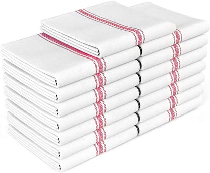 Classic Dish Towels - 15 Pack - 14" by 25" - 100% Cotton Kitchen Towels - Reusable Bulk Cleaning Cloths - Blue Hand Towels - Super Absorbent - Machine Washable
