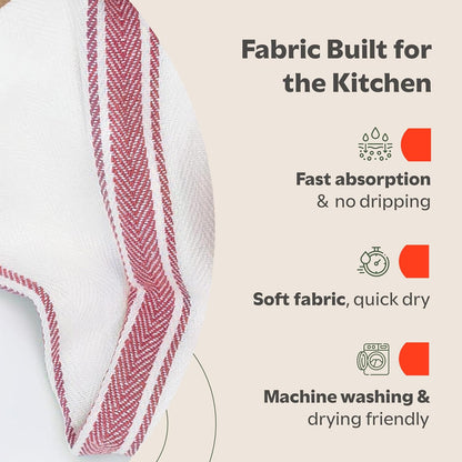 Classic Dish Towels - 15 Pack - 14" by 25" - 100% Cotton Kitchen Towels - Reusable Bulk Cleaning Cloths - Blue Hand Towels - Super Absorbent - Machine Washable