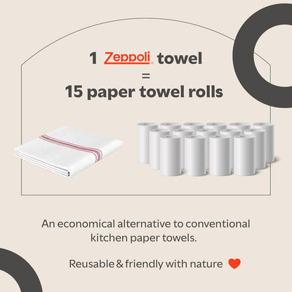 Classic Dish Towels - 15 Pack - 14" by 25" - 100% Cotton Kitchen Towels - Reusable Bulk Cleaning Cloths - Blue Hand Towels - Super Absorbent - Machine Washable