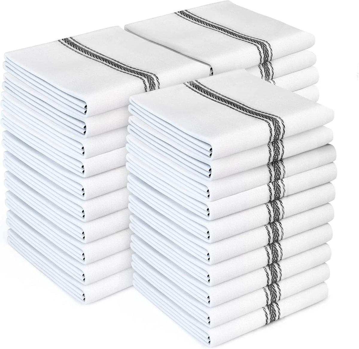 Classic Dish Towels - 15 Pack - 14" by 25" - 100% Cotton Kitchen Towels - Reusable Bulk Cleaning Cloths - Blue Hand Towels - Super Absorbent - Machine Washable