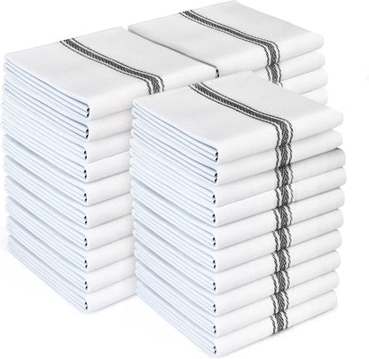Classic Dish Towels - 15 Pack - 14" by 25" - 100% Cotton Kitchen Towels - Reusable Bulk Cleaning Cloths - Blue Hand Towels - Super Absorbent - Machine Washable