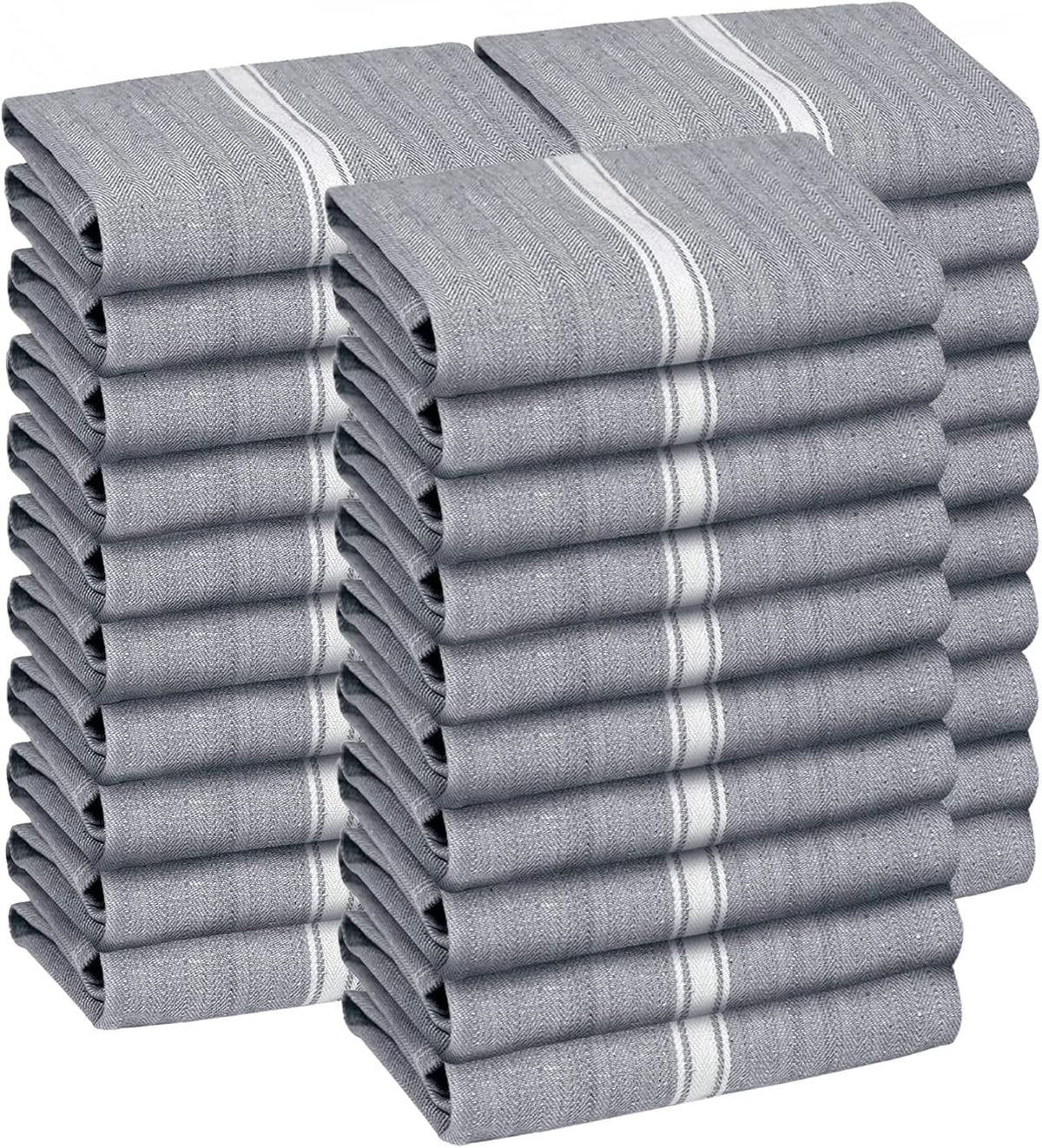 Classic Dish Towels - 15 Pack - 14" by 25" - 100% Cotton Kitchen Towels - Reusable Bulk Cleaning Cloths - Blue Hand Towels - Super Absorbent - Machine Washable