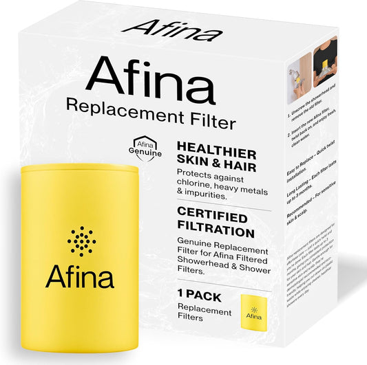 Replacement Filter for Filtered Shower Head, Hard Water - 1 Pack | KDF-55 & calcium sulfite shower filter reduces chlorine for softer skin & healthier hair. Replace every 2 months, Easy swap