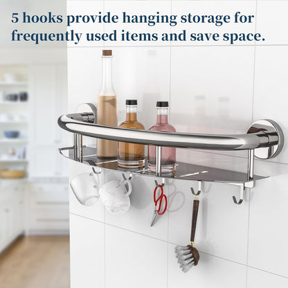 Brushed Nickel Handicap Grab Bar with Toilet Paper Roll Holder | 2-in-1 Safety Bar 17 Inch, Stainless Steel, Bathroom Toilet Grab Bar for Senior Elderly, Balance Support Handle, Wall Mounted