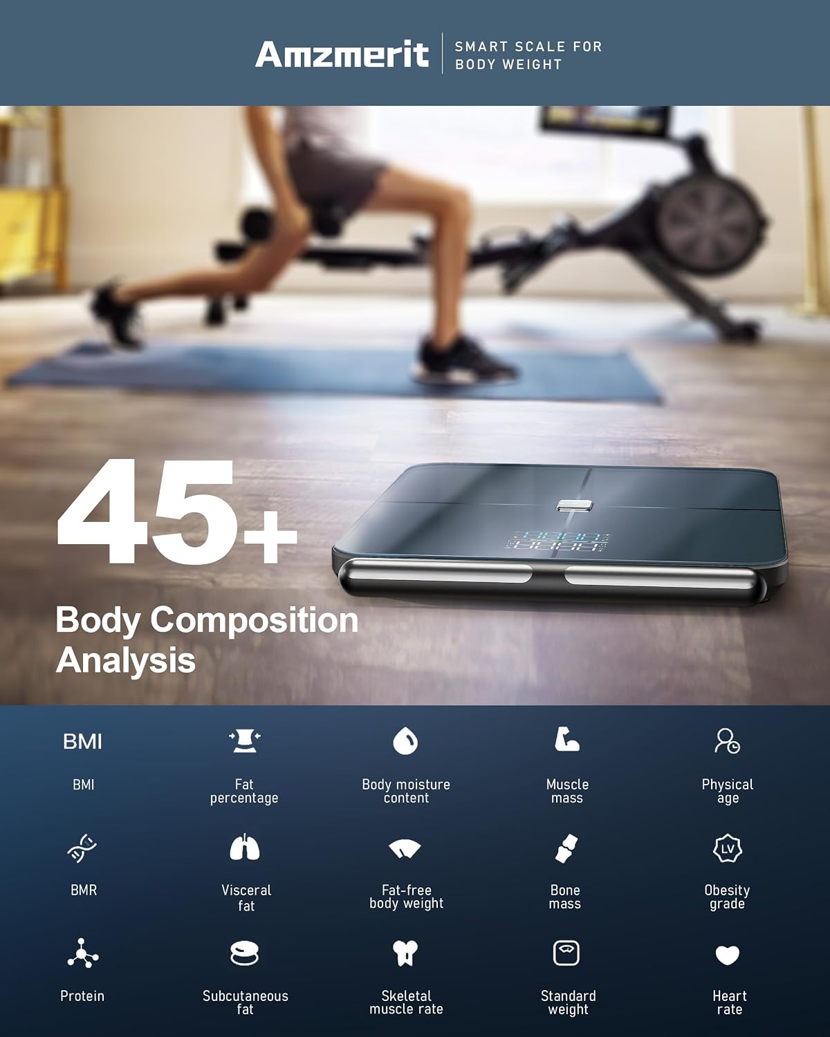 Smart Scale for Body Weight with Handle, Body Composition Analyzer