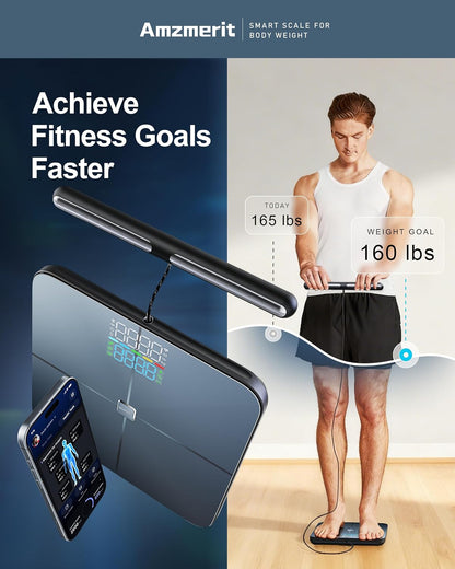 Smart Scale for Body Weight with Handle, Body Composition Analyzer