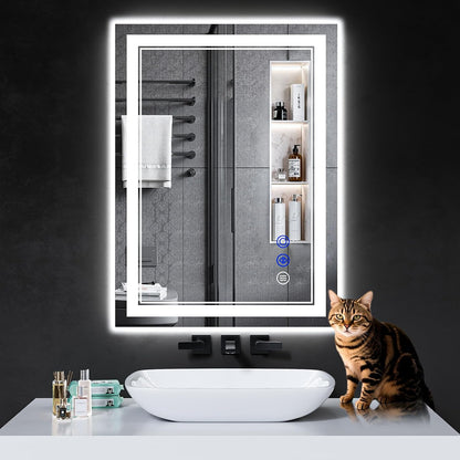 30"x22" LED Bathroom Mirror with Lights,Anti-Fog,3 Color Modes - Colors A