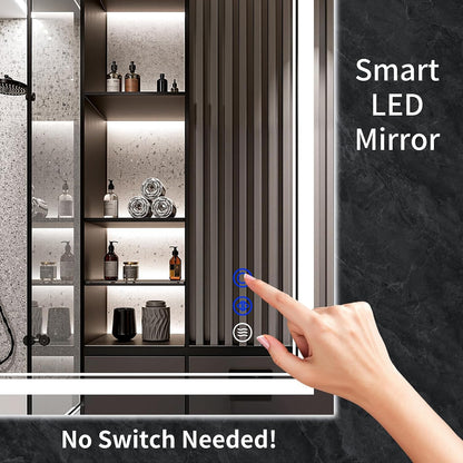 30"x22" LED Bathroom Mirror with Lights,Anti-Fog,3 Color Modes - Colors A