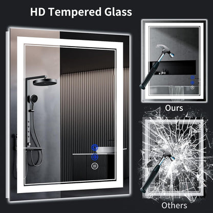 30"x22" LED Bathroom Mirror with Lights,Anti-Fog,3 Color Modes - Colors A