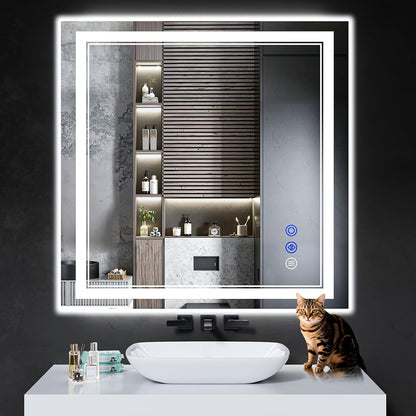 30"x22" LED Bathroom Mirror with Lights,Anti-Fog,3 Color Modes - Colors A