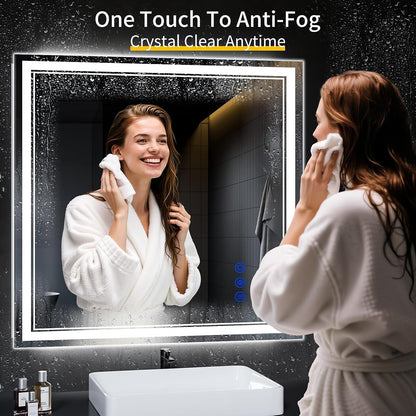 30"x22" LED Bathroom Mirror with Lights,Anti-Fog,3 Color Modes - Colors A
