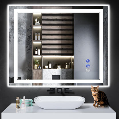 30"x22" LED Bathroom Mirror with Lights,Anti-Fog,3 Color Modes - Colors A