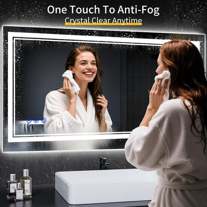 30"x22" LED Bathroom Mirror with Lights,Anti-Fog,3 Color Modes - Colors A