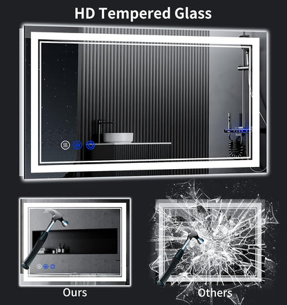 30"x22" LED Bathroom Mirror with Lights,Anti-Fog,3 Color Modes - Colors A