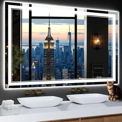 30"x22" LED Bathroom Mirror with Lights,Anti-Fog,3 Color Modes - Colors A