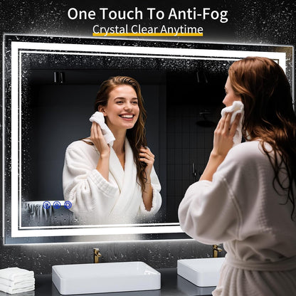 30"x22" LED Bathroom Mirror with Lights,Anti-Fog,3 Color Modes - Colors A