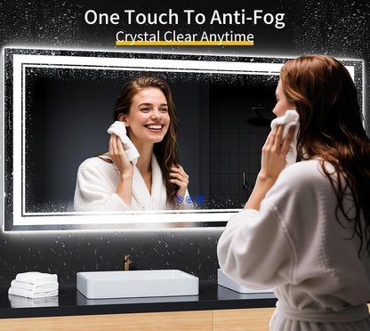 30"x22" LED Bathroom Mirror with Lights,Anti-Fog,3 Color Modes - Colors A