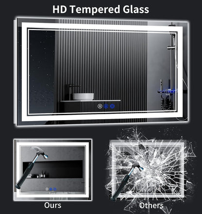 30"x22" LED Bathroom Mirror with Lights,Anti-Fog,3 Color Modes - Colors A