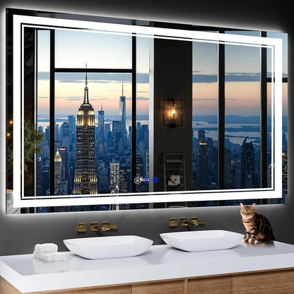 30"x22" LED Bathroom Mirror with Lights,Anti-Fog,3 Color Modes - Colors A