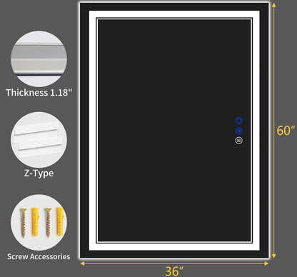 30"x22" LED Bathroom Mirror with Lights,Anti-Fog,3 Color Modes - Colors A