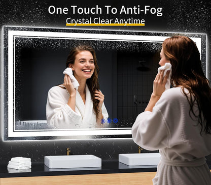 30"x22" LED Bathroom Mirror with Lights,Anti-Fog,3 Color Modes - Colors A