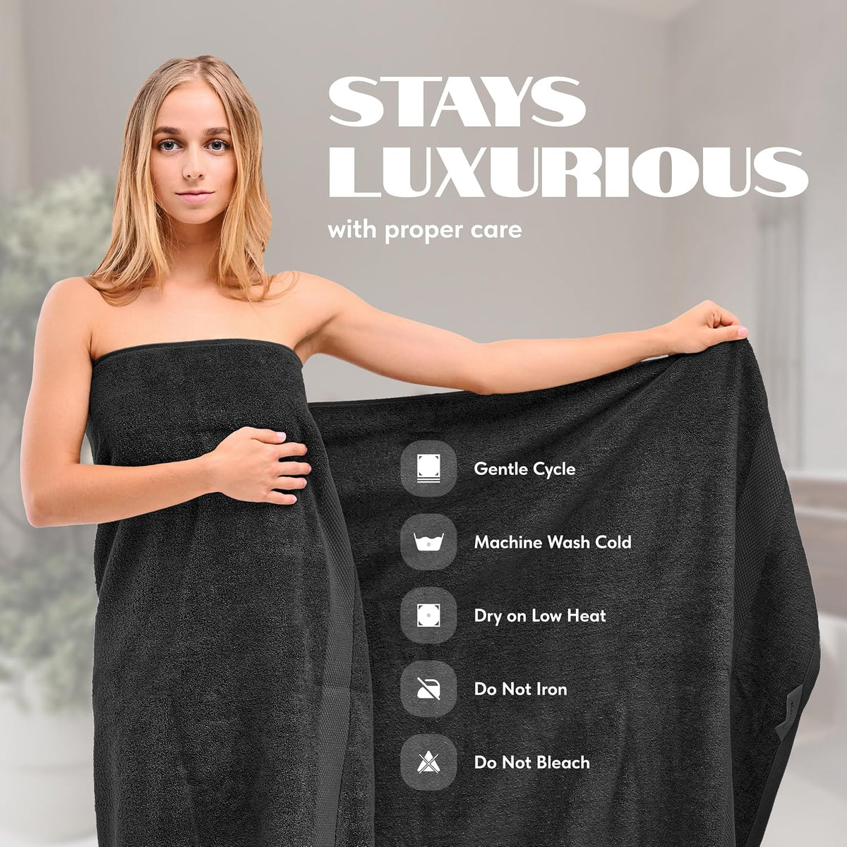 Luxury Bath Sheets Towels for Adults Extra Large 35x70 Inch - 700 GSM Turkish Cotton, Highly Absorbent | Hotel Collection | 2 Pack