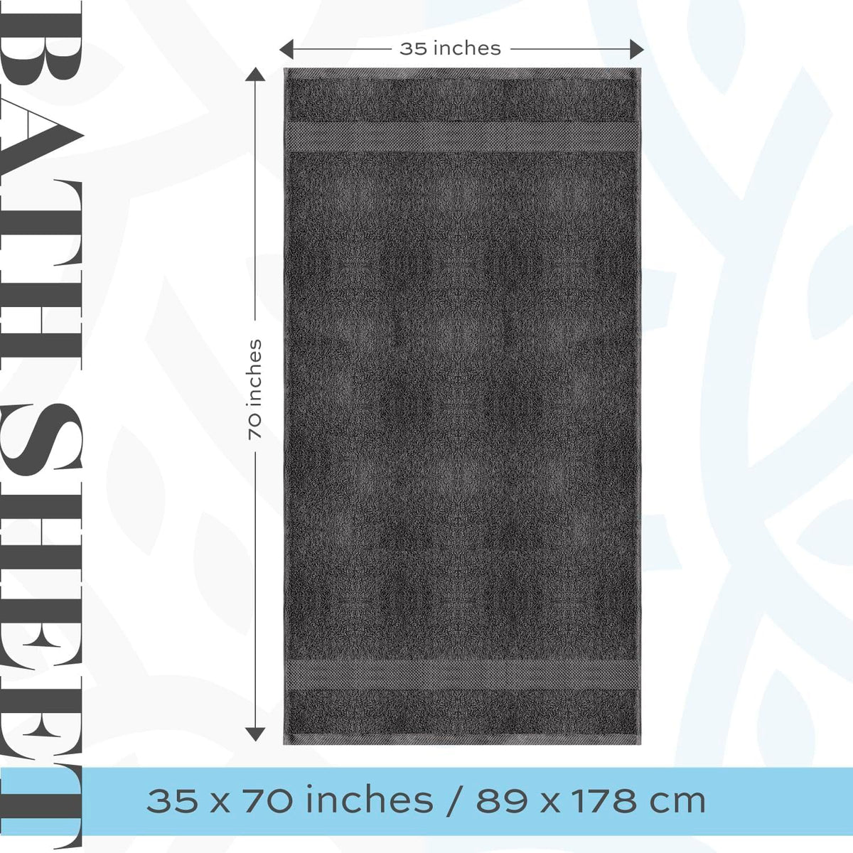 Luxury Bath Sheets Towels for Adults Extra Large 35x70 Inch - 700 GSM Turkish Cotton, Highly Absorbent | Hotel Collection | 2 Pack