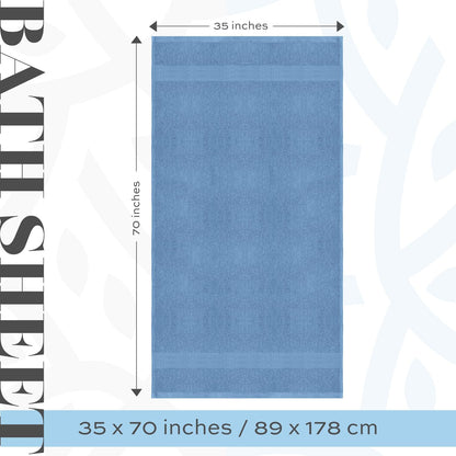 Luxury Bath Sheets Towels for Adults Extra Large 35x70 Inch - 700 GSM Turkish Cotton, Highly Absorbent | Hotel Collection | 2 Pack