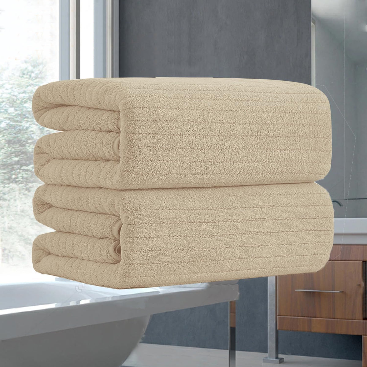 Grey Hand Towels Set 16x31 Inches,Soft Microfibers Bathroom Towel Set 2 Pack,Highly Absorbent Quick Dry Luxury Towel Hotel Spa Gym Hand Towel Collection for Bathroom