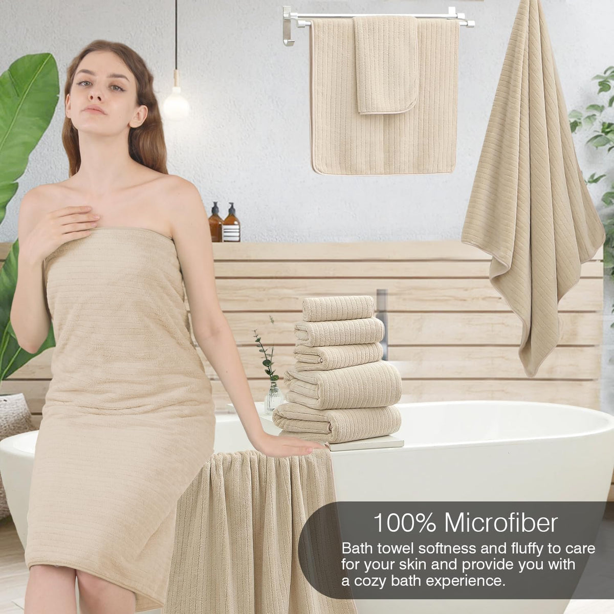 Grey Hand Towels Set 16x31 Inches,Soft Microfibers Bathroom Towel Set 2 Pack,Highly Absorbent Quick Dry Luxury Towel Hotel Spa Gym Hand Towel Collection for Bathroom