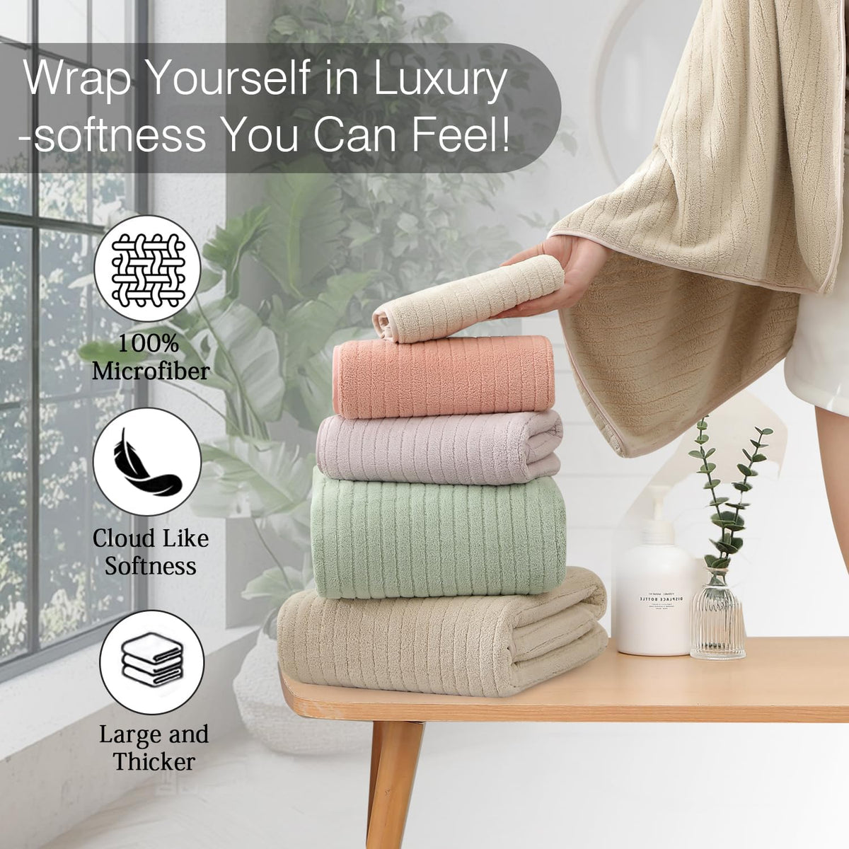 Grey Hand Towels Set 16x31 Inches,Soft Microfibers Bathroom Towel Set 2 Pack,Highly Absorbent Quick Dry Luxury Towel Hotel Spa Gym Hand Towel Collection for Bathroom