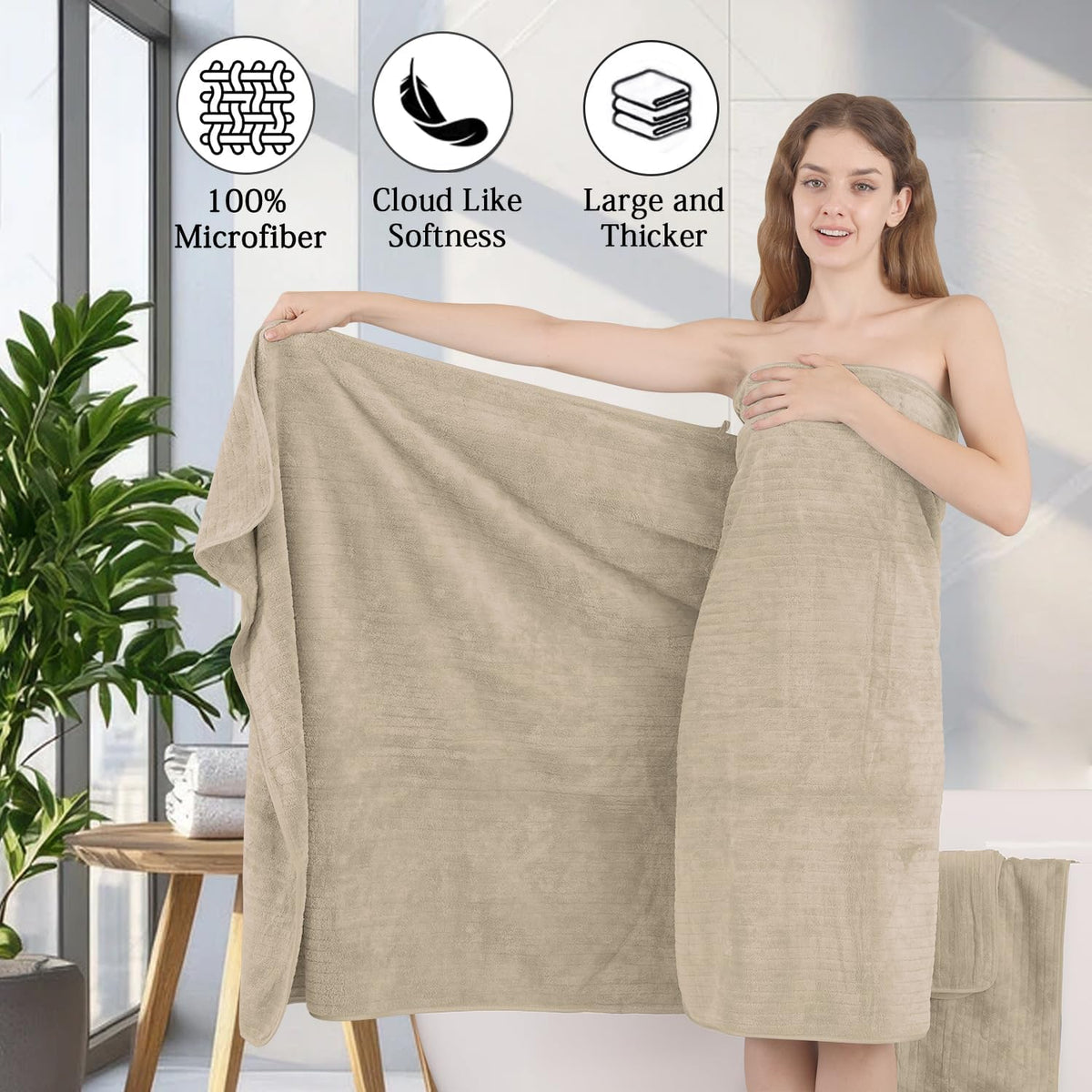 Grey Hand Towels Set 16x31 Inches,Soft Microfibers Bathroom Towel Set 2 Pack,Highly Absorbent Quick Dry Luxury Towel Hotel Spa Gym Hand Towel Collection for Bathroom