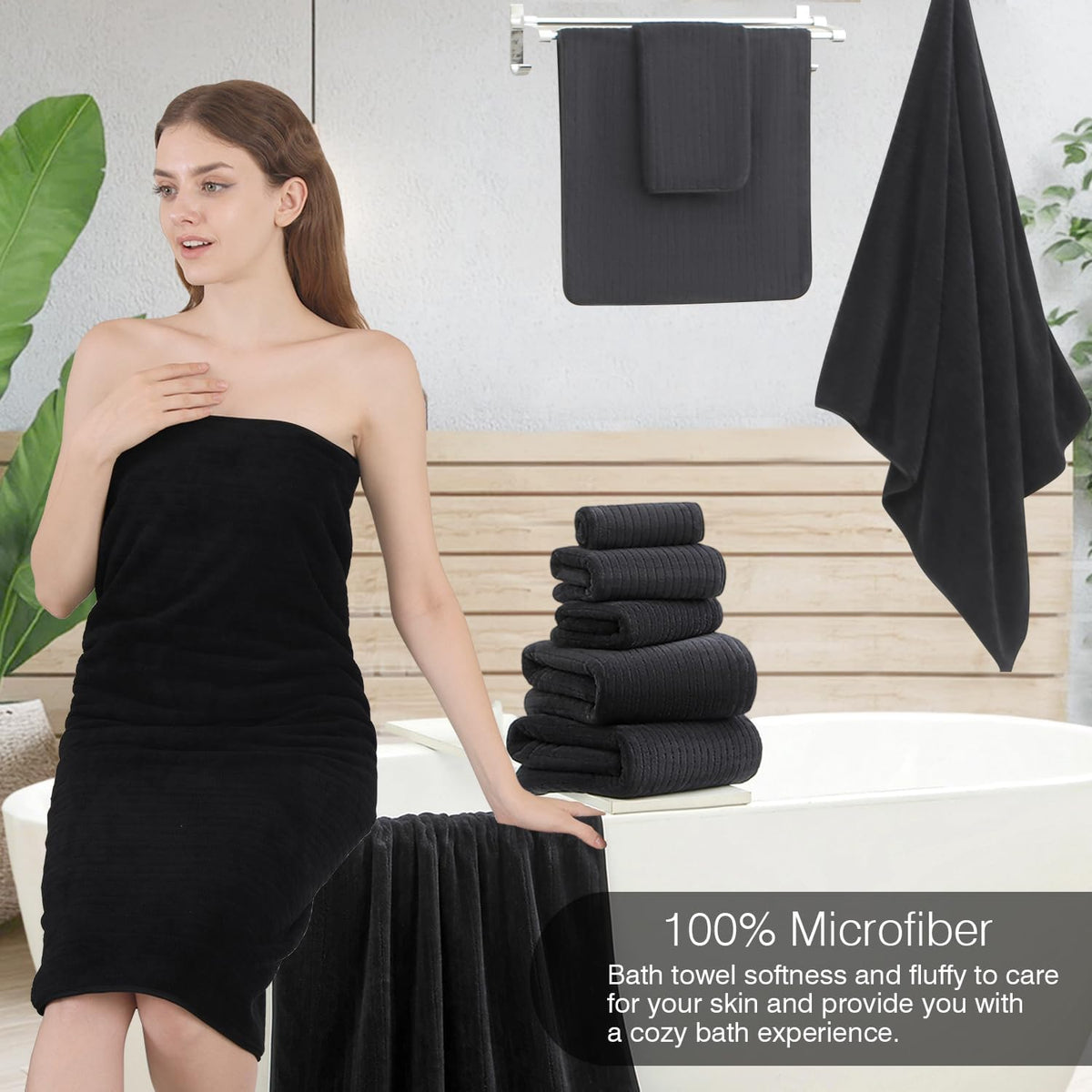 Grey Hand Towels Set 16x31 Inches,Soft Microfibers Bathroom Towel Set 2 Pack,Highly Absorbent Quick Dry Luxury Towel Hotel Spa Gym Hand Towel Collection for Bathroom