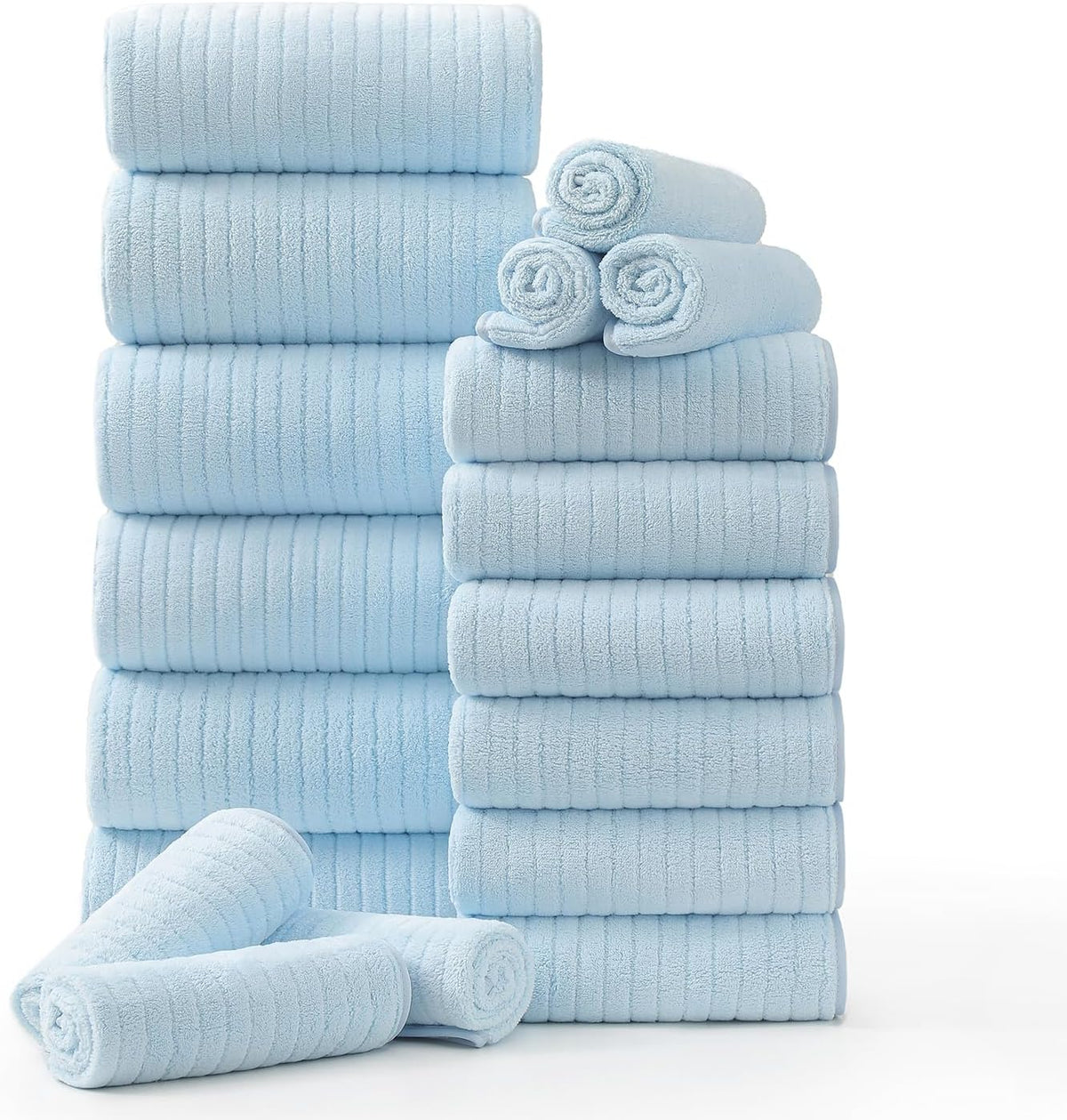 Grey Hand Towels Set 16x31 Inches,Soft Microfibers Bathroom Towel Set 2 Pack,Highly Absorbent Quick Dry Luxury Towel Hotel Spa Gym Hand Towel Collection for Bathroom