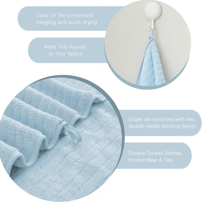 Grey Hand Towels Set 16x31 Inches,Soft Microfibers Bathroom Towel Set 2 Pack,Highly Absorbent Quick Dry Luxury Towel Hotel Spa Gym Hand Towel Collection for Bathroom