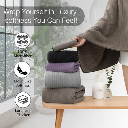 Grey Hand Towels Set 16x31 Inches,Soft Microfibers Bathroom Towel Set 2 Pack,Highly Absorbent Quick Dry Luxury Towel Hotel Spa Gym Hand Towel Collection for Bathroom