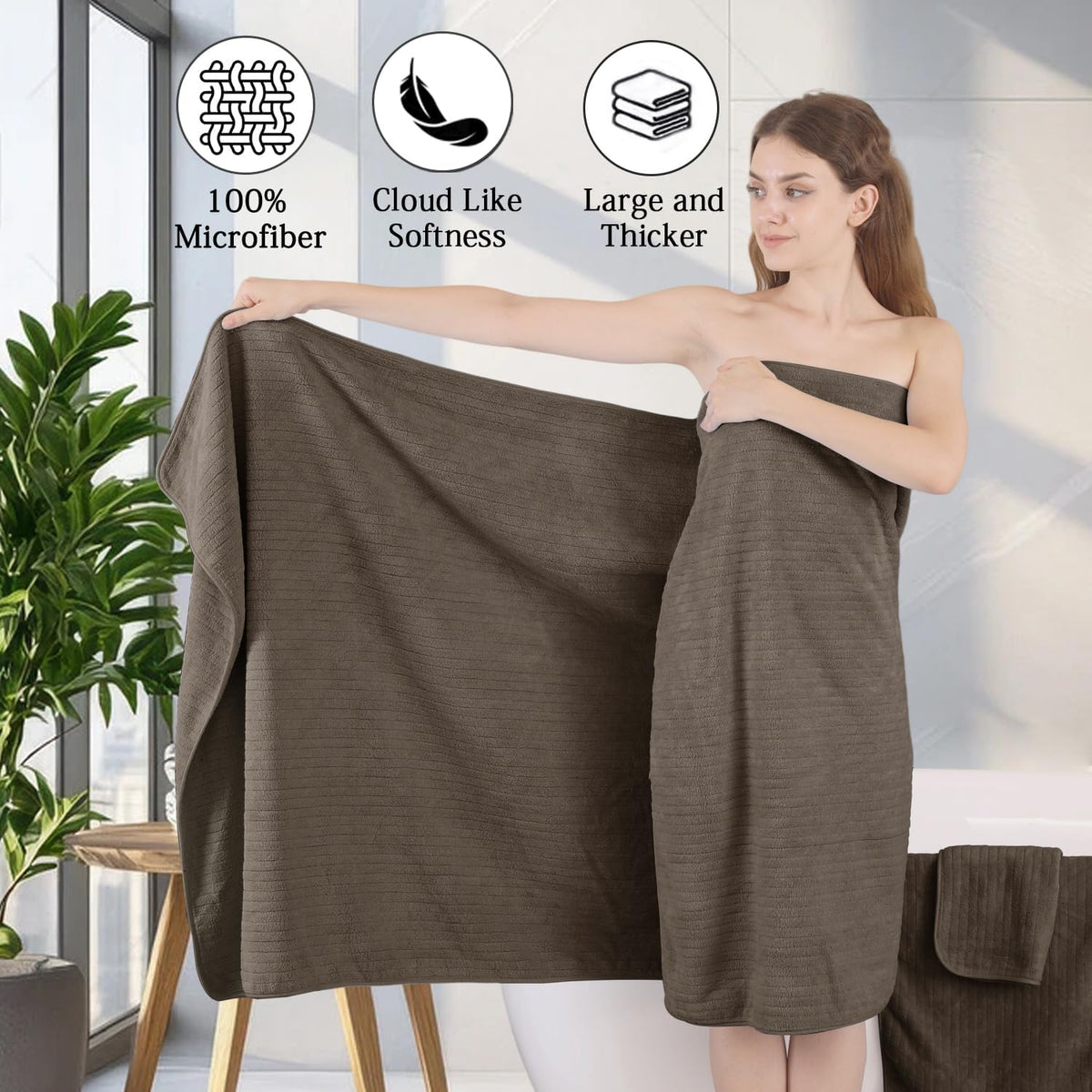 Grey Hand Towels Set 16x31 Inches,Soft Microfibers Bathroom Towel Set 2 Pack,Highly Absorbent Quick Dry Luxury Towel Hotel Spa Gym Hand Towel Collection for Bathroom