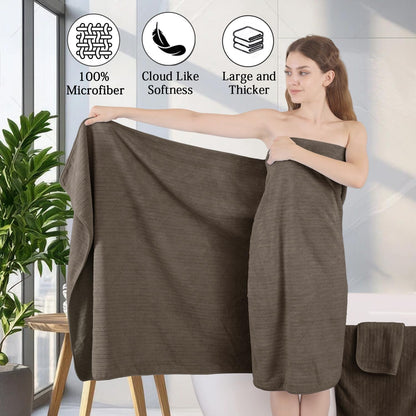 Grey Hand Towels Set 16x31 Inches,Soft Microfibers Bathroom Towel Set 2 Pack,Highly Absorbent Quick Dry Luxury Towel Hotel Spa Gym Hand Towel Collection for Bathroom