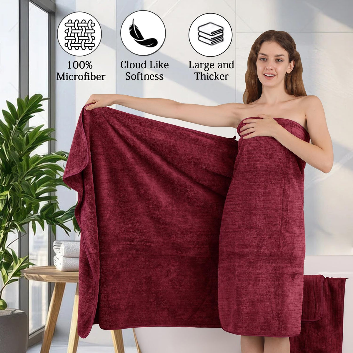 Grey Hand Towels Set 16x31 Inches,Soft Microfibers Bathroom Towel Set 2 Pack,Highly Absorbent Quick Dry Luxury Towel Hotel Spa Gym Hand Towel Collection for Bathroom
