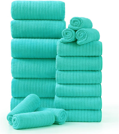 Grey Hand Towels Set 16x31 Inches,Soft Microfibers Bathroom Towel Set 2 Pack,Highly Absorbent Quick Dry Luxury Towel Hotel Spa Gym Hand Towel Collection for Bathroom