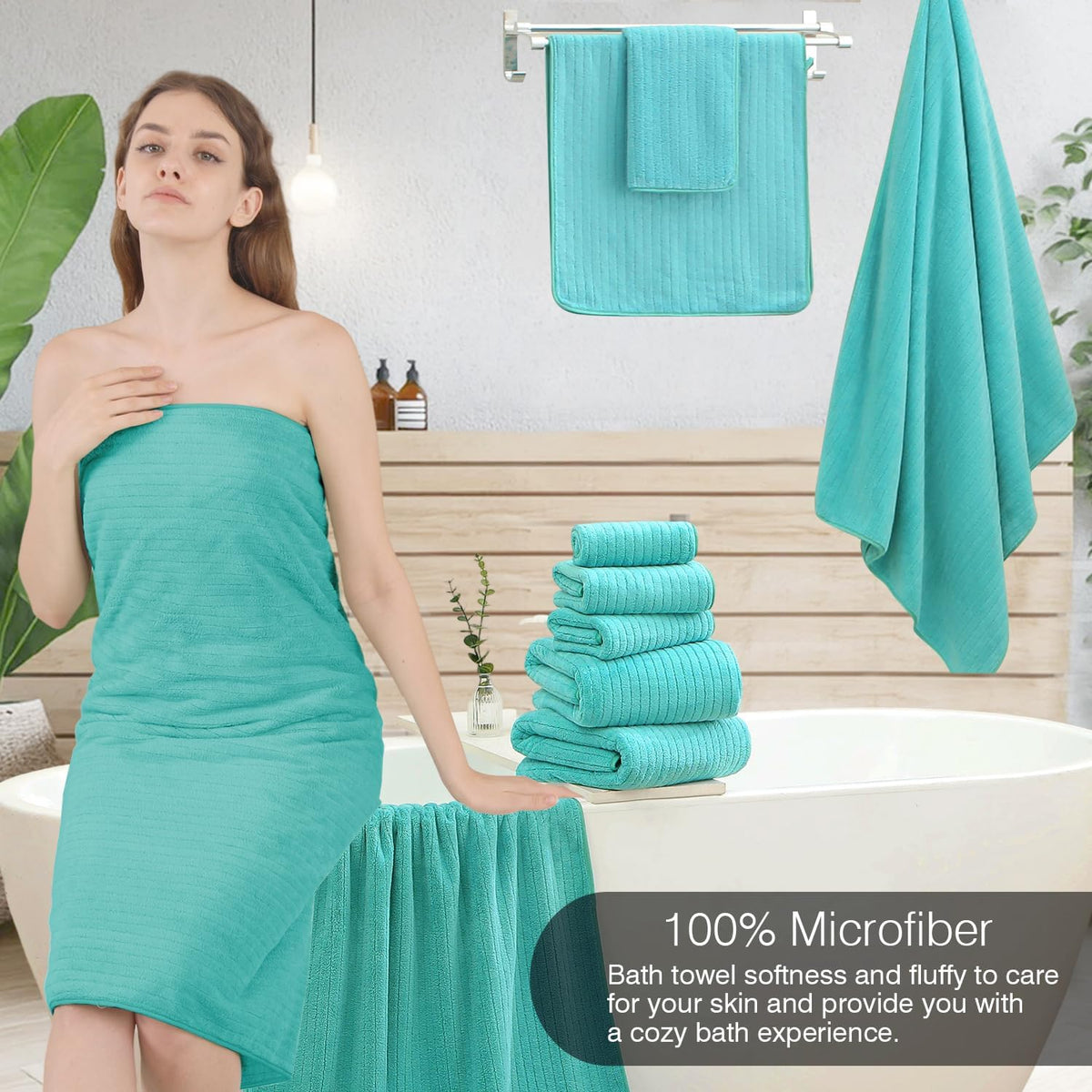 Grey Hand Towels Set 16x31 Inches,Soft Microfibers Bathroom Towel Set 2 Pack,Highly Absorbent Quick Dry Luxury Towel Hotel Spa Gym Hand Towel Collection for Bathroom