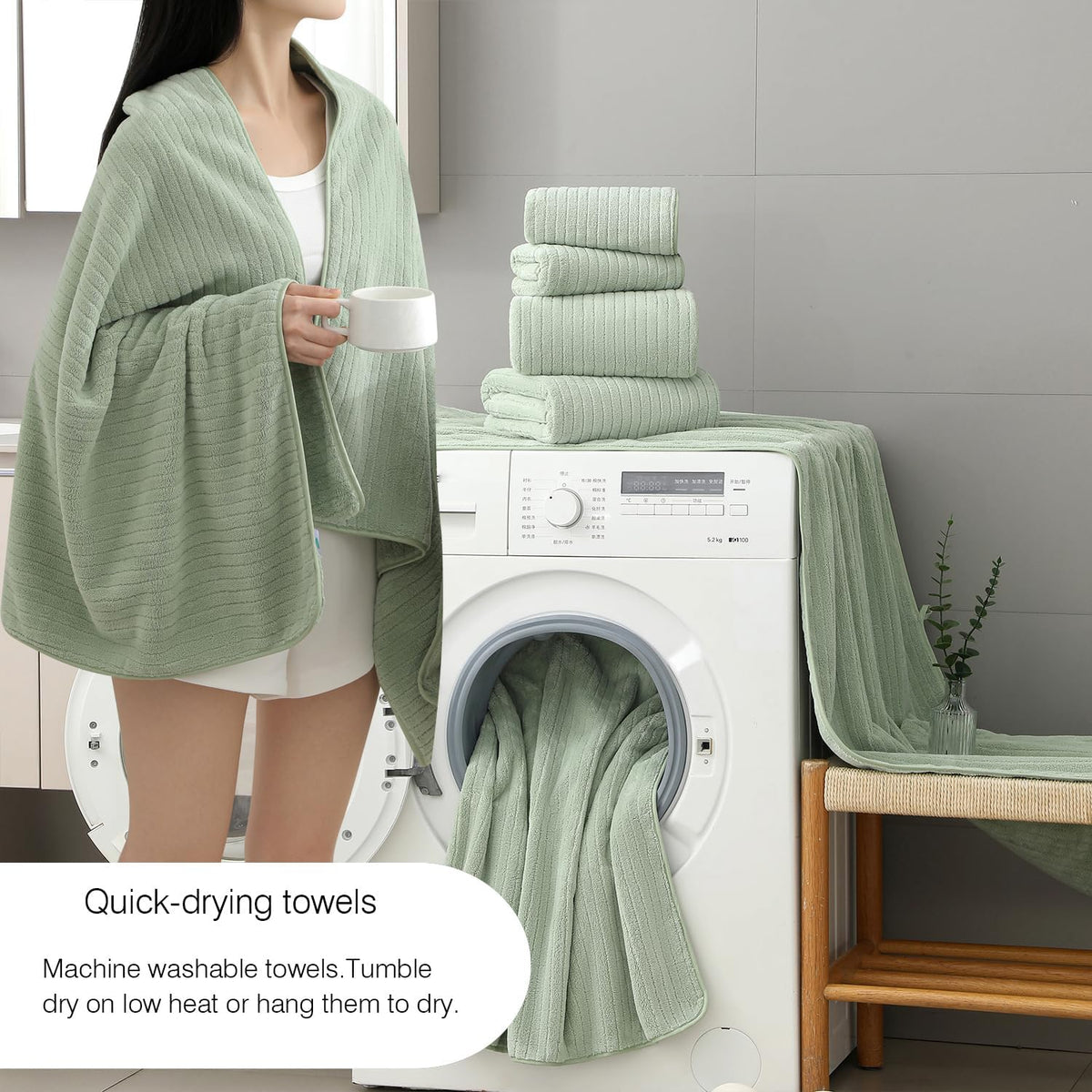Grey Hand Towels Set 16x31 Inches,Soft Microfibers Bathroom Towel Set 2 Pack,Highly Absorbent Quick Dry Luxury Towel Hotel Spa Gym Hand Towel Collection for Bathroom