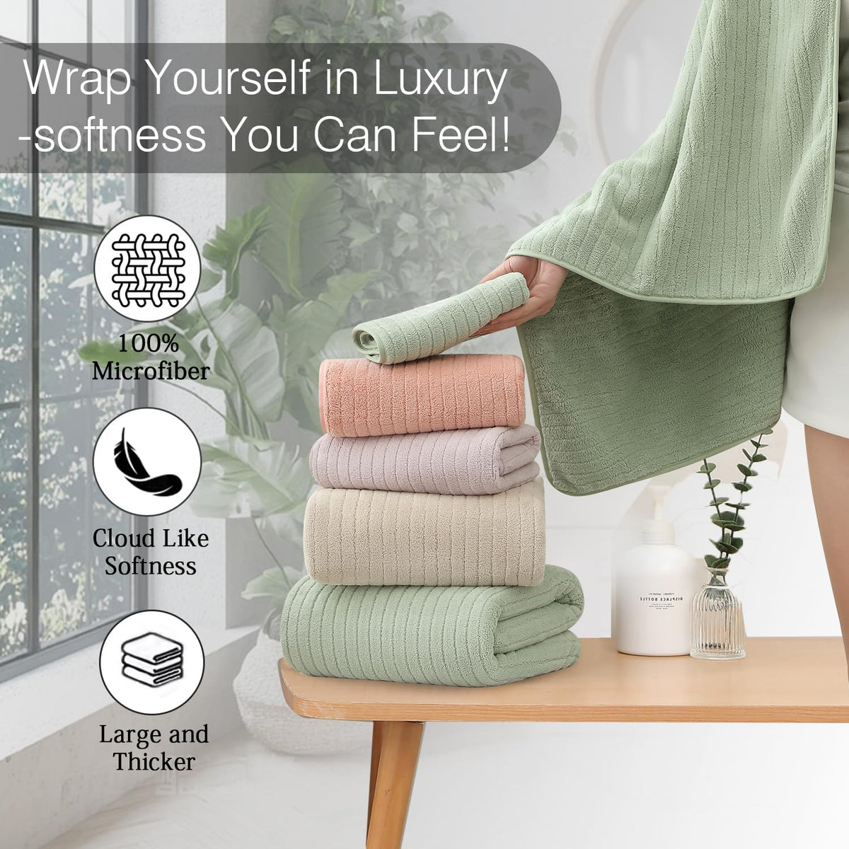 Grey Hand Towels Set 16x31 Inches,Soft Microfibers Bathroom Towel Set 2 Pack,Highly Absorbent Quick Dry Luxury Towel Hotel Spa Gym Hand Towel Collection for Bathroom