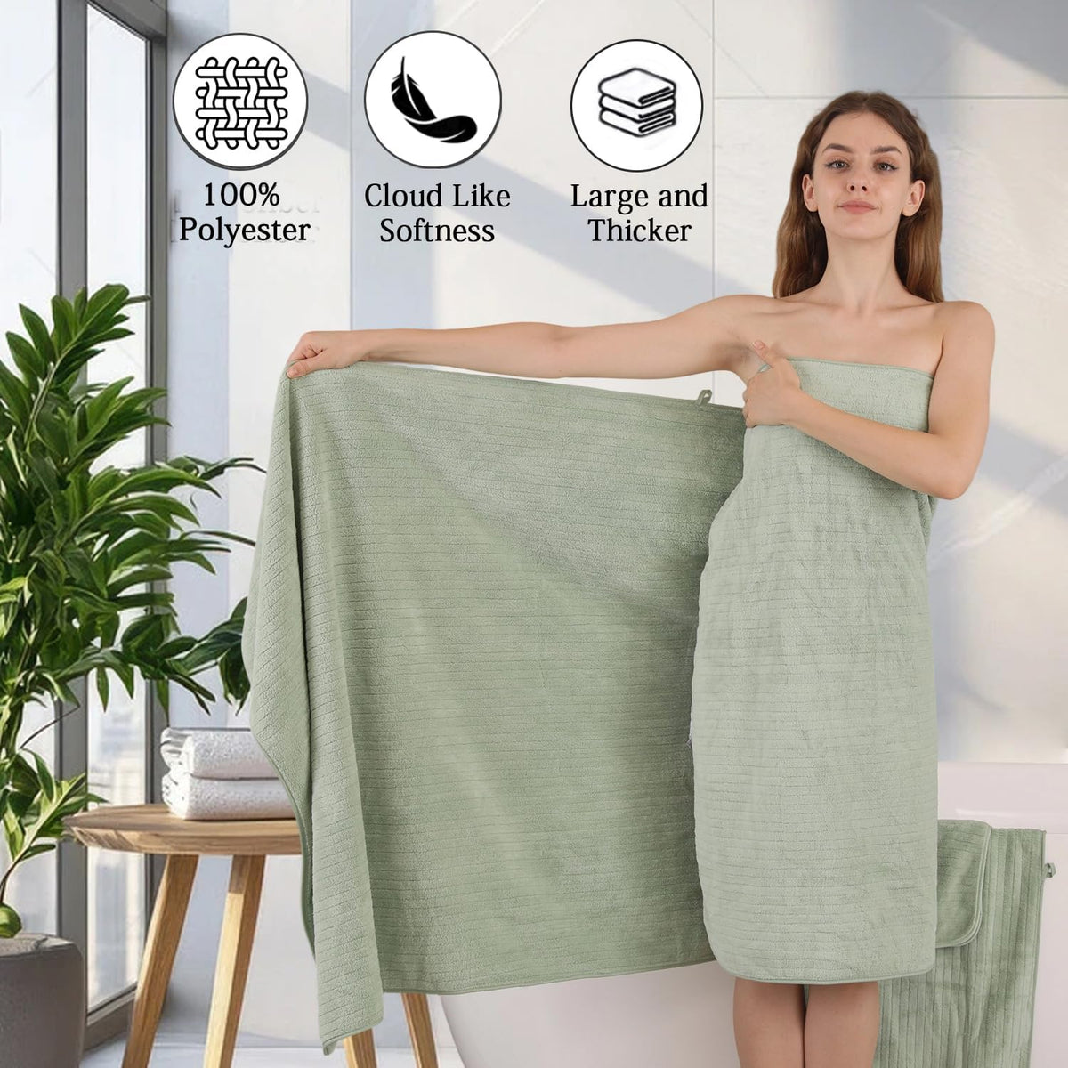 Grey Hand Towels Set 16x31 Inches,Soft Microfibers Bathroom Towel Set 2 Pack,Highly Absorbent Quick Dry Luxury Towel Hotel Spa Gym Hand Towel Collection for Bathroom