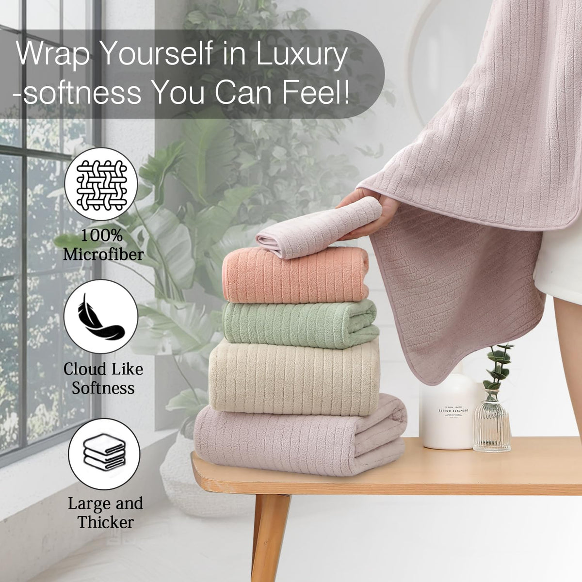 Grey Hand Towels Set 16x31 Inches,Soft Microfibers Bathroom Towel Set 2 Pack,Highly Absorbent Quick Dry Luxury Towel Hotel Spa Gym Hand Towel Collection for Bathroom