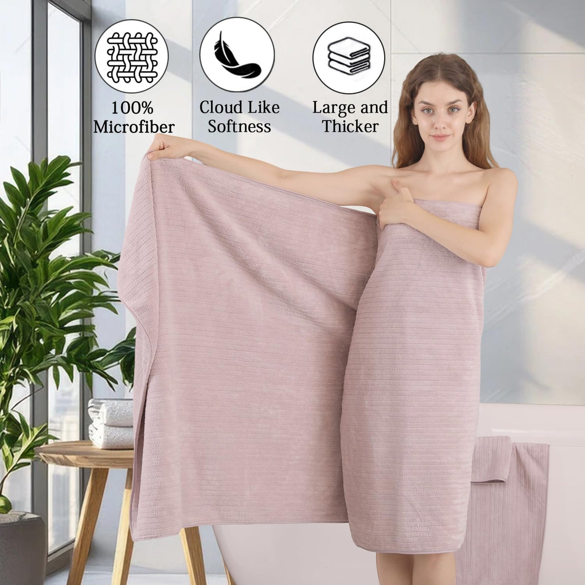 Grey Hand Towels Set 16x31 Inches,Soft Microfibers Bathroom Towel Set 2 Pack,Highly Absorbent Quick Dry Luxury Towel Hotel Spa Gym Hand Towel Collection for Bathroom